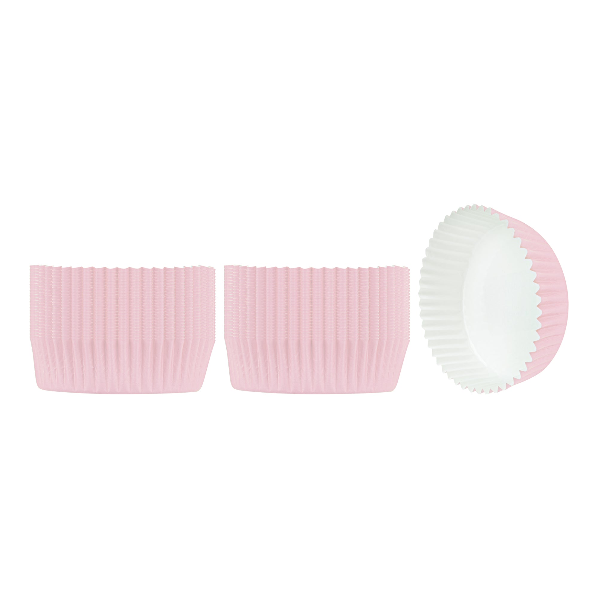 Panificio 4 oz Round Pink Paper Baking Cup - Ridged - 3 1/2" x 3 1/2" x 1" - 200 count box