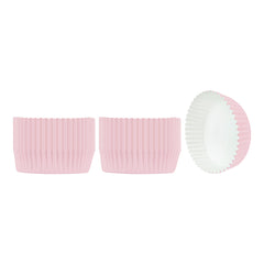 Panificio 4 oz Round Pink Paper Baking Cup - Ridged - 3 1/2