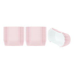 Panificio 1 oz Elliptical Pink Paper Regular Baking Cup - Ridged - 3 1/2