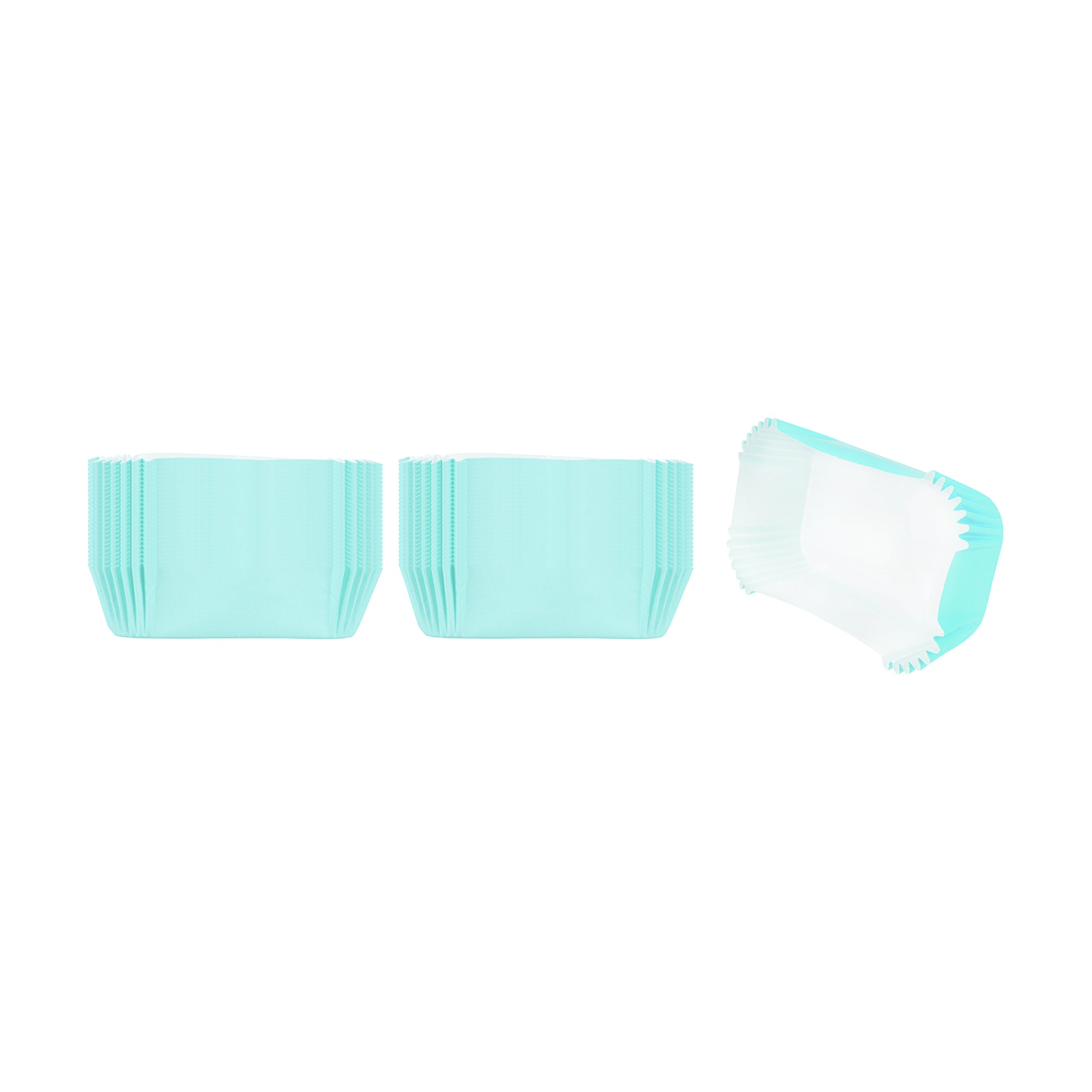 Panificio 5 oz Elliptical Turquoise Paper Large Baking Cup - Ridged - 4 1/2" x 2 1/2" x 1 1/4" - 200 count box