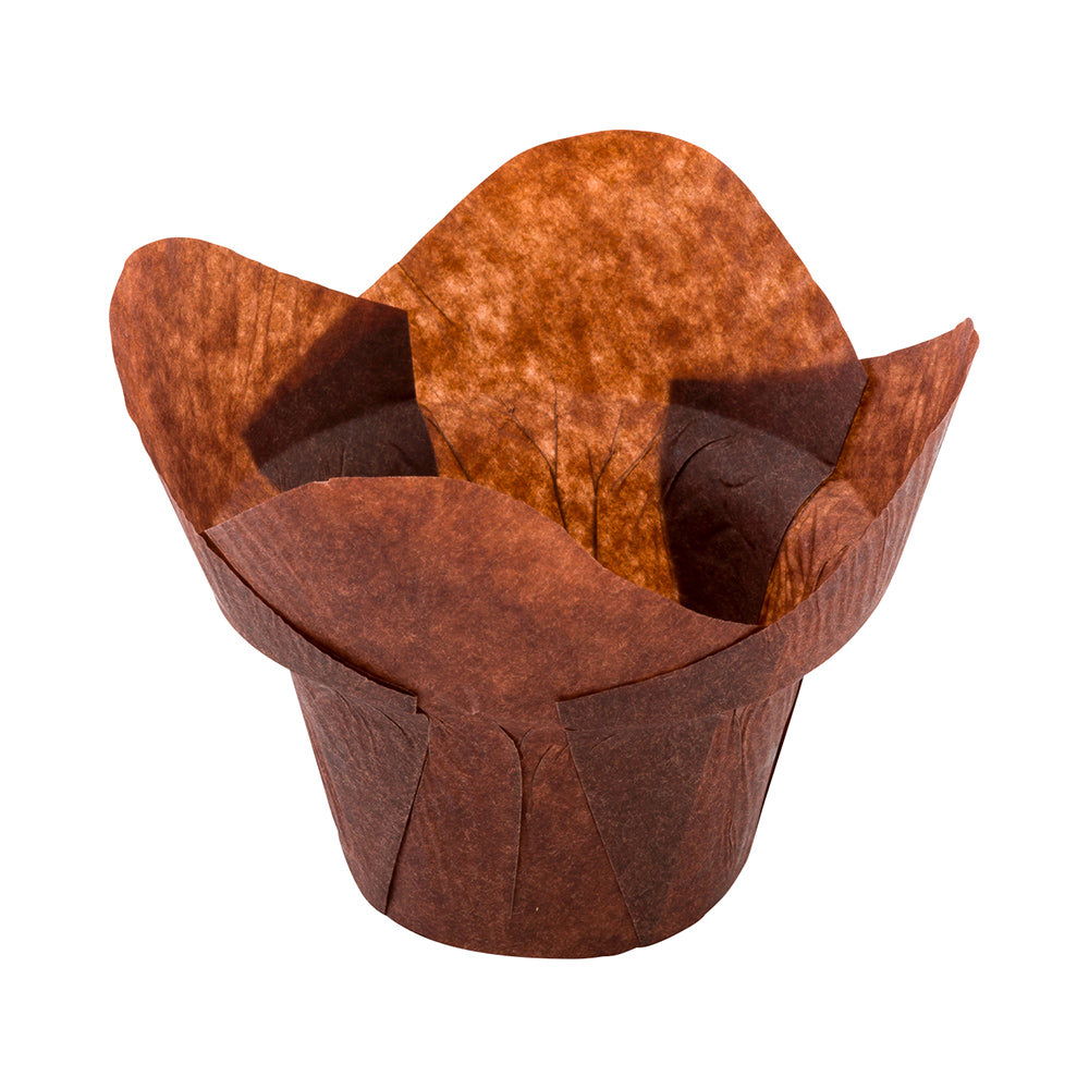 6 oz Daffodil Brown Paper Baking Cup - Greaseproof - 3 1/4" x 3 1/4" x 3" - 200 count box