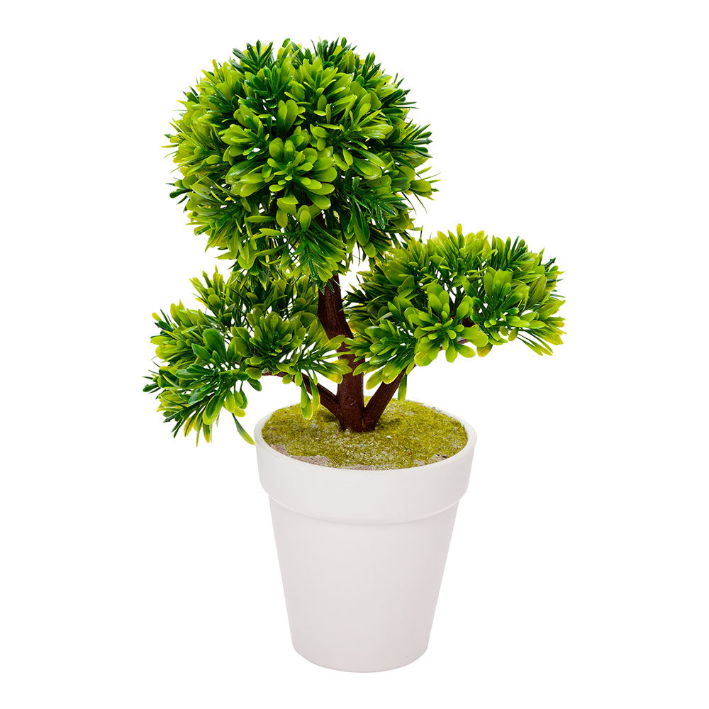 Fiore Round Green Plastic Petite Green Tree in Plastic Pot - 7" x 4" x 11" - 12 count box