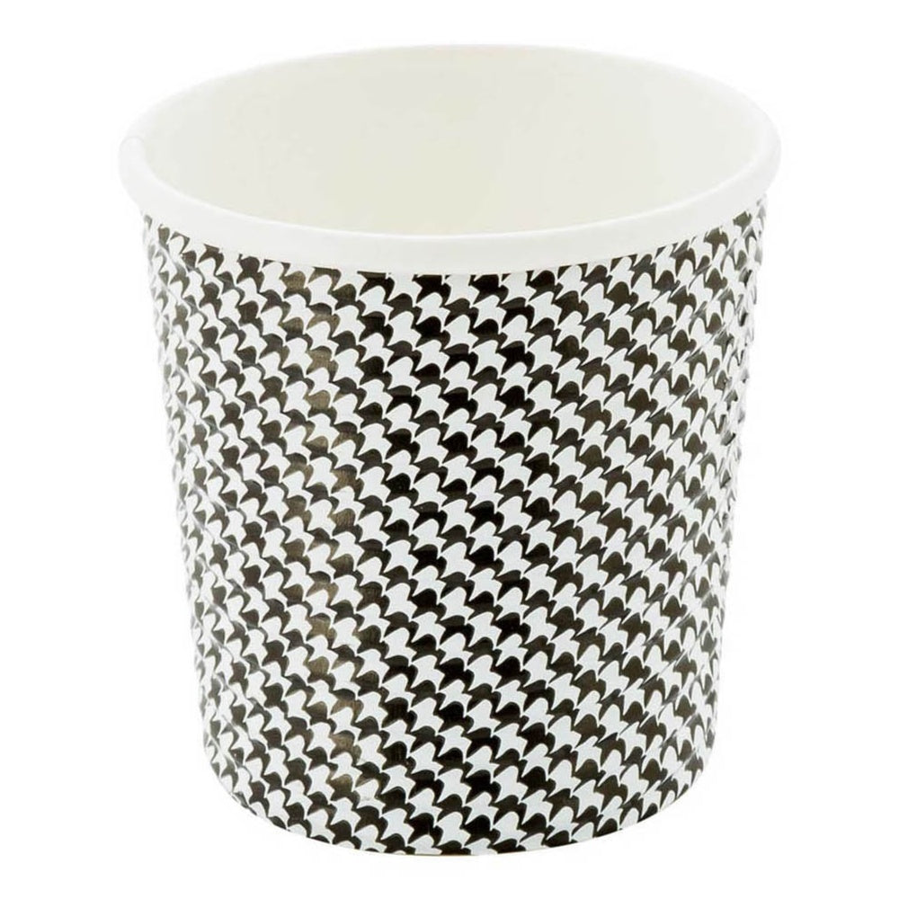 4 oz Houndstooth Paper Coffee Cup - Spiral Wall - 2 1/2" x 2 1/2" x 2 1/4" - 500 count box