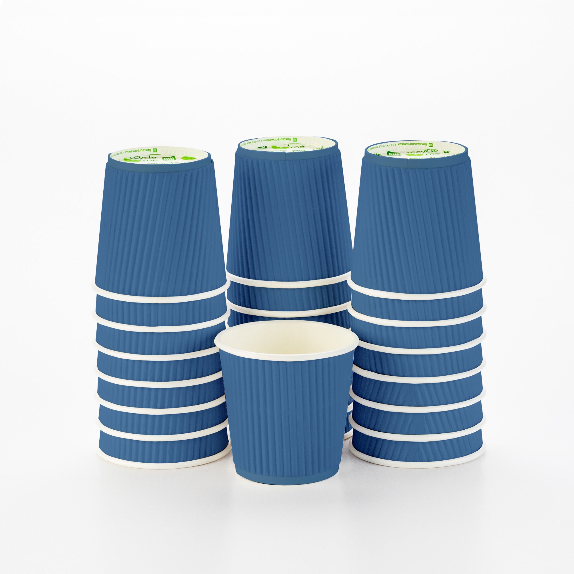 4 oz Midnight Blue Paper Coffee Cup - Ripple Wall - 2 1/2" x 2 1/2" x 2 1/4" - 500 count box