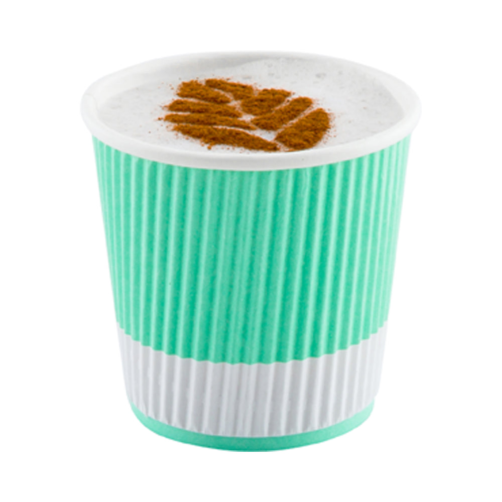 4 oz Light Green Paper Coffee Cup - Ripple Wall - 2 1/2" x 2 1/2" x 2 1/4" - 500 count box