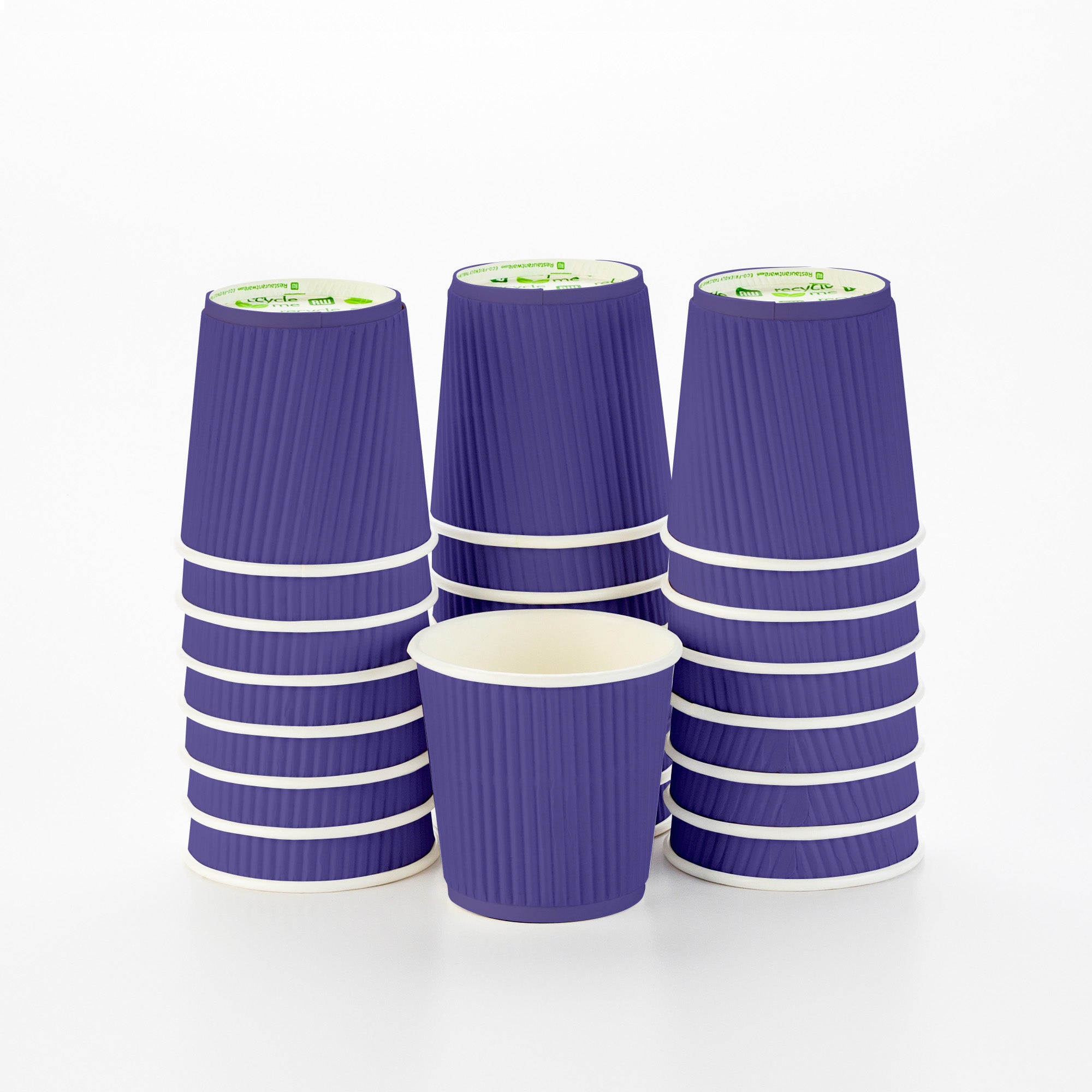 4 oz Royal Purple Paper Coffee Cup - Ripple Wall - 2 1/2" x 2 1/2" x 2 1/4" - 500 count box