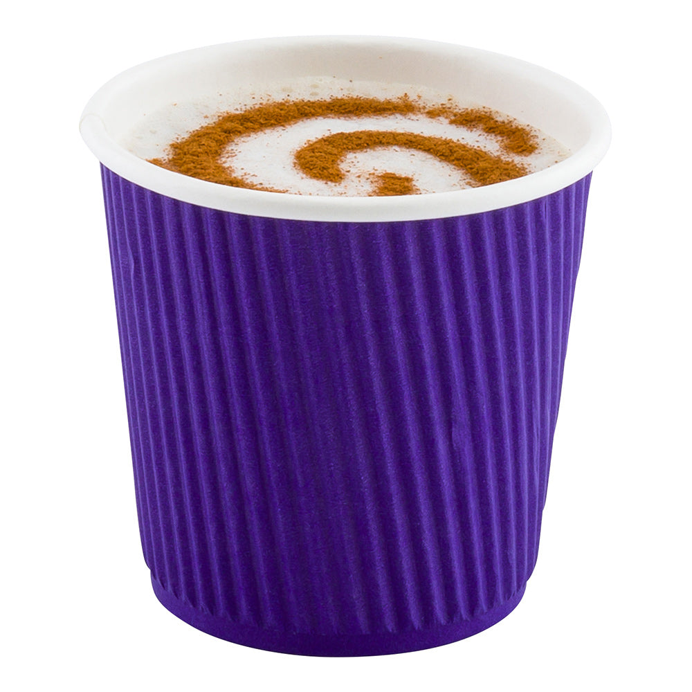 4 oz Royal Purple Paper Coffee Cup - Ripple Wall - 2 1/2" x 2 1/2" x 2 1/4" - 500 count box