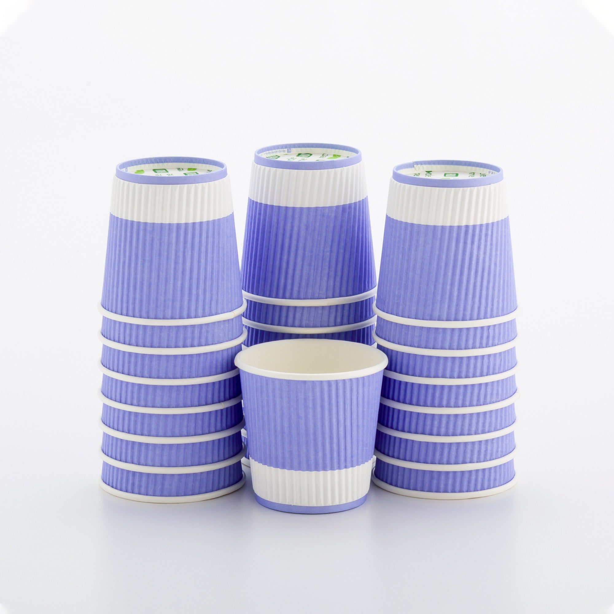 4 oz Light Purple Paper Coffee Cup - Ripple Wall - 2 1/2" x 2 1/2" x 2 1/4" - 500 count box