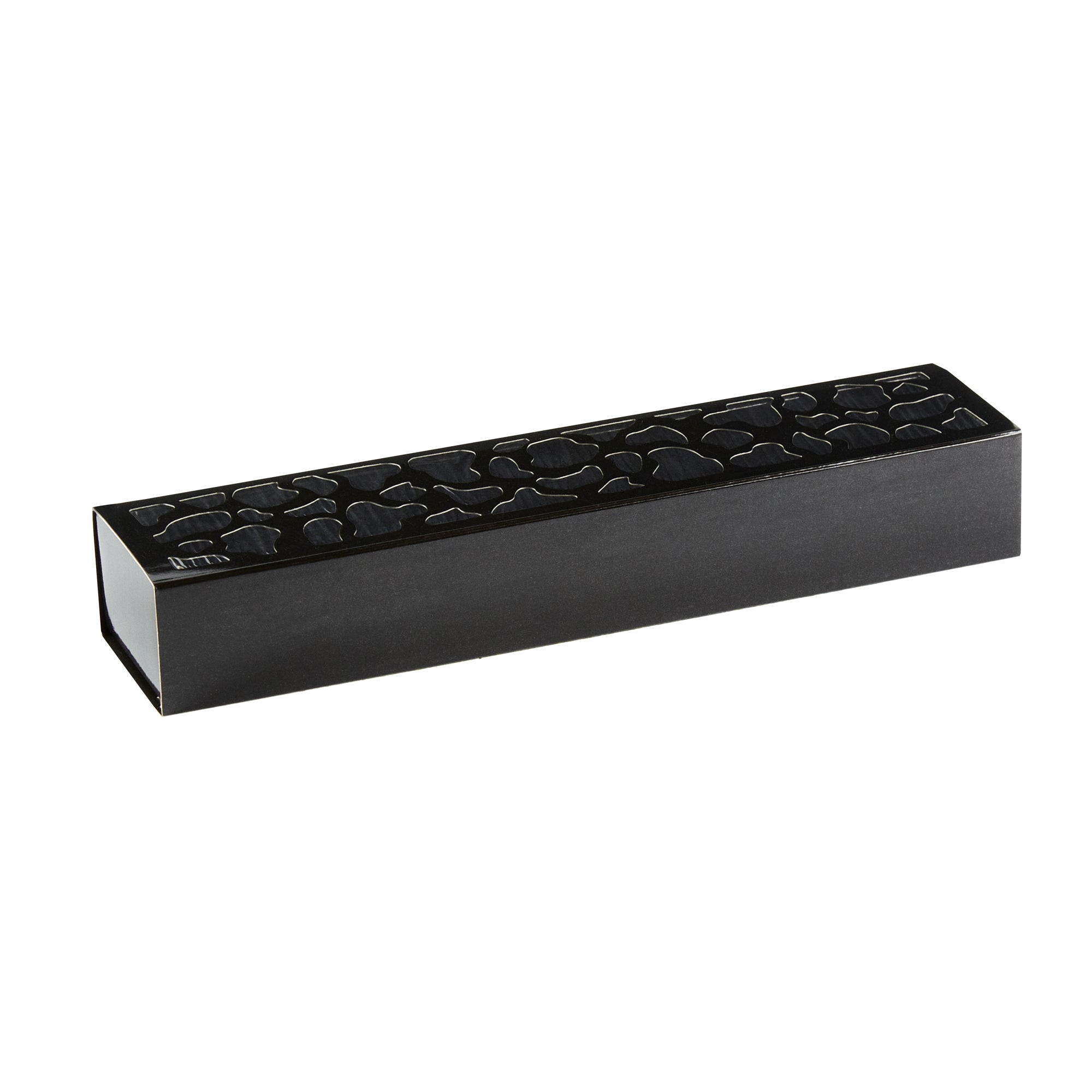 Valentino Rectangle Black Paper Macaron Box - Holds 5 Macarons - 12" x 3" x 1 1/2" - 100 count box