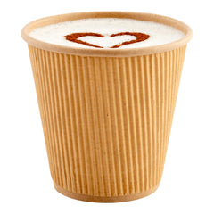 8 oz Kraft Paper Coffee Cup - Ripple Wall - 3 1/2