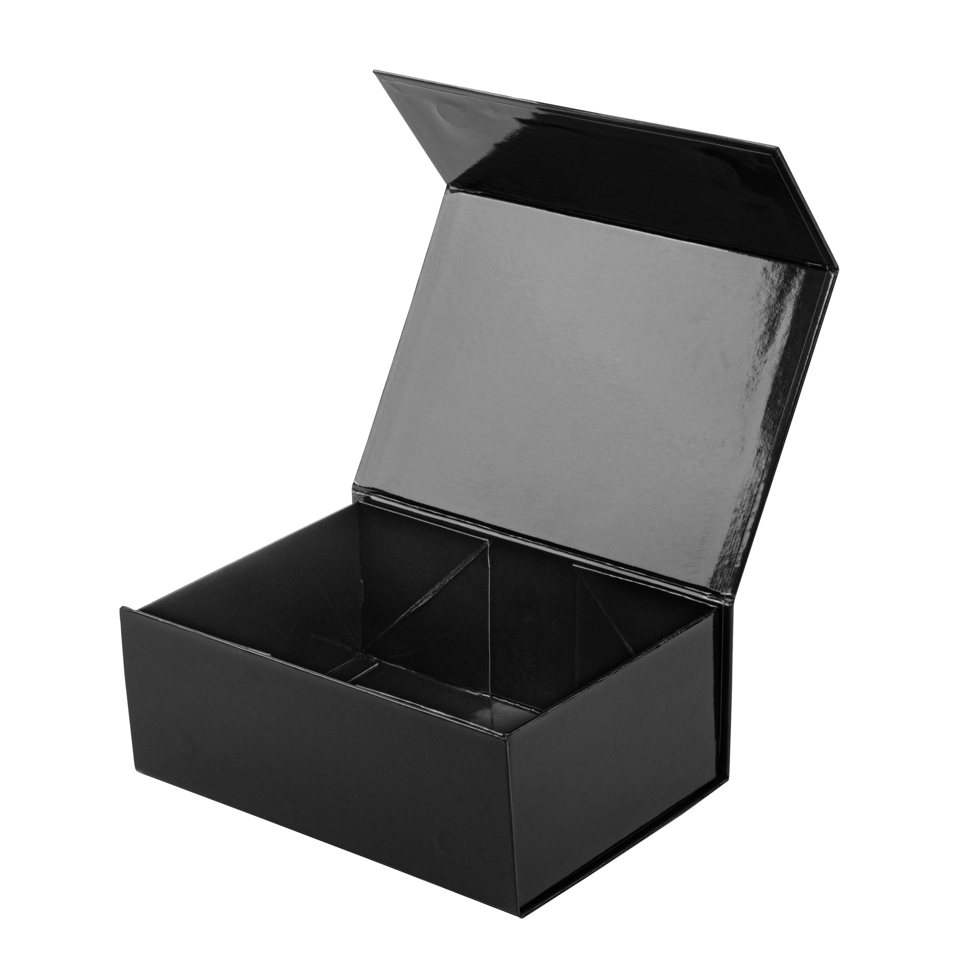 Rectangle Black Paper Medium Tic Tac Box - Magnetic - 9" x 6" x 3 1/2" - 10 count box