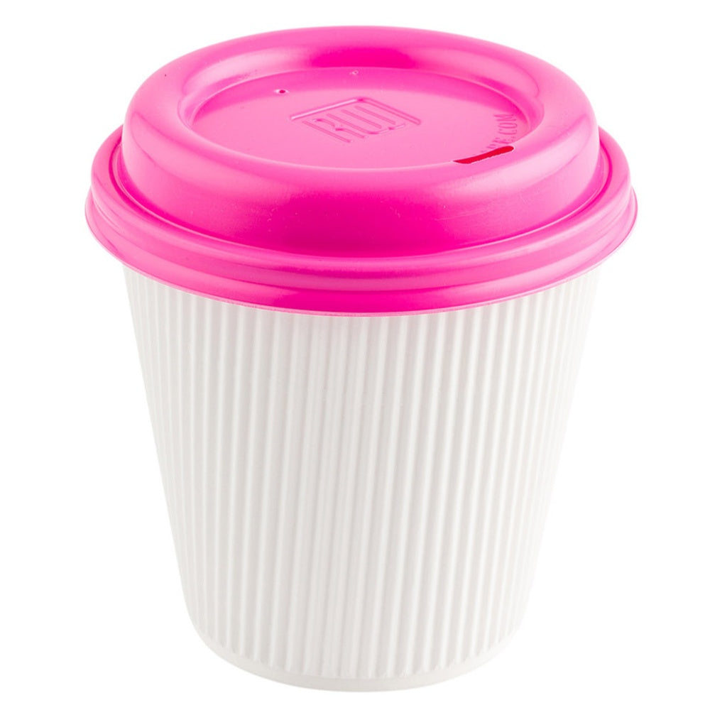 Restpresso Hot Pink Plastic Coffee Cup Lid - Fits 8, 12, 16 and 20 oz - 500 count box