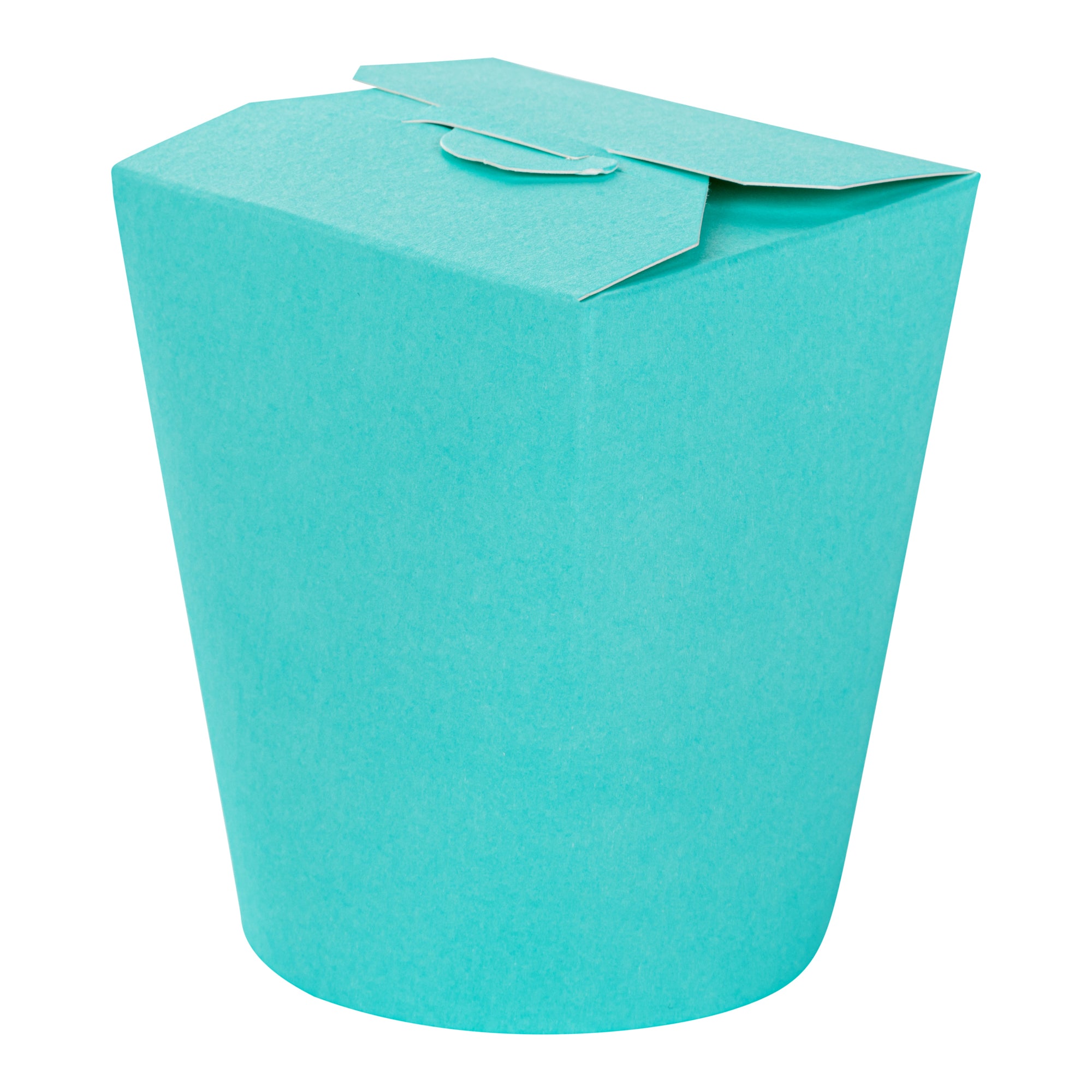 Bio Tek 16 oz Round Turquoise Paper Noodle Take Out Container - 3 1/4" x 3" x 4" - 200 count box