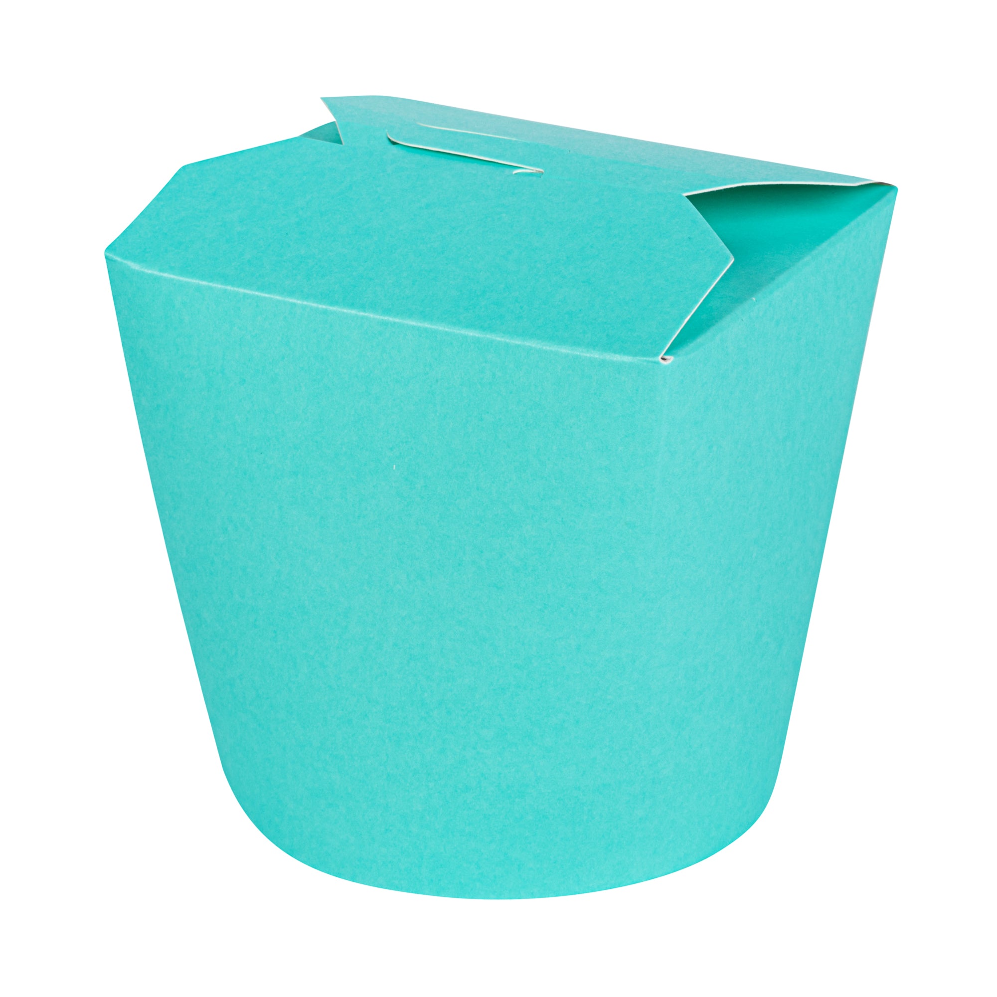 Bio Tek 26 oz Round Turquoise Paper Noodle Take Out Container - 4" x 3 1/2" x 3 3/4" - 200 count box