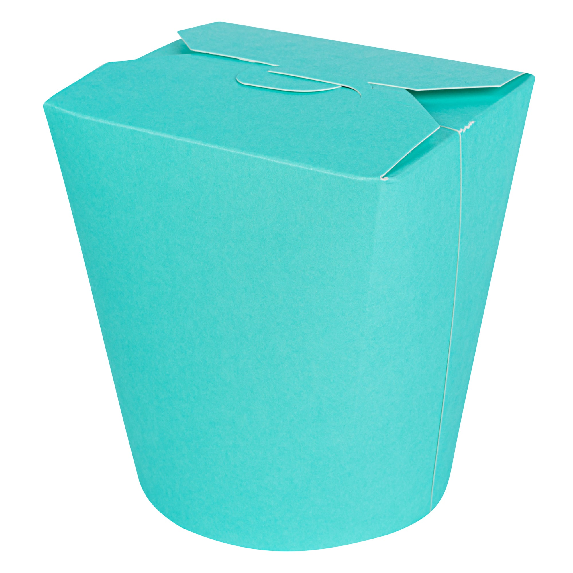 Bio Tek 32 oz Round Turquoise Paper Noodle Take Out Container - 4" x 3 1/2" x 4 1/2" - 200 count box