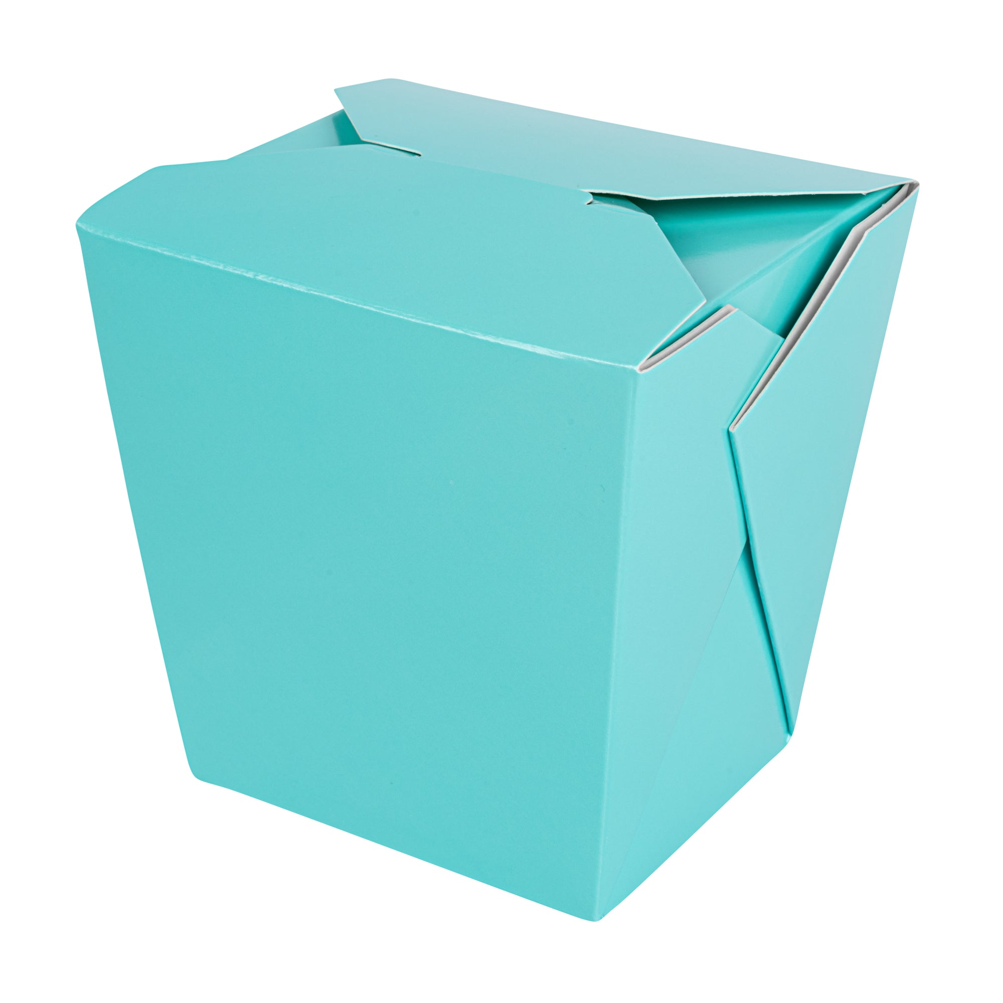 Bio Tek 26 oz Square Turquoise Paper Noodle Take Out Container - 4" x 3 1/2" x 4" - 200 count box