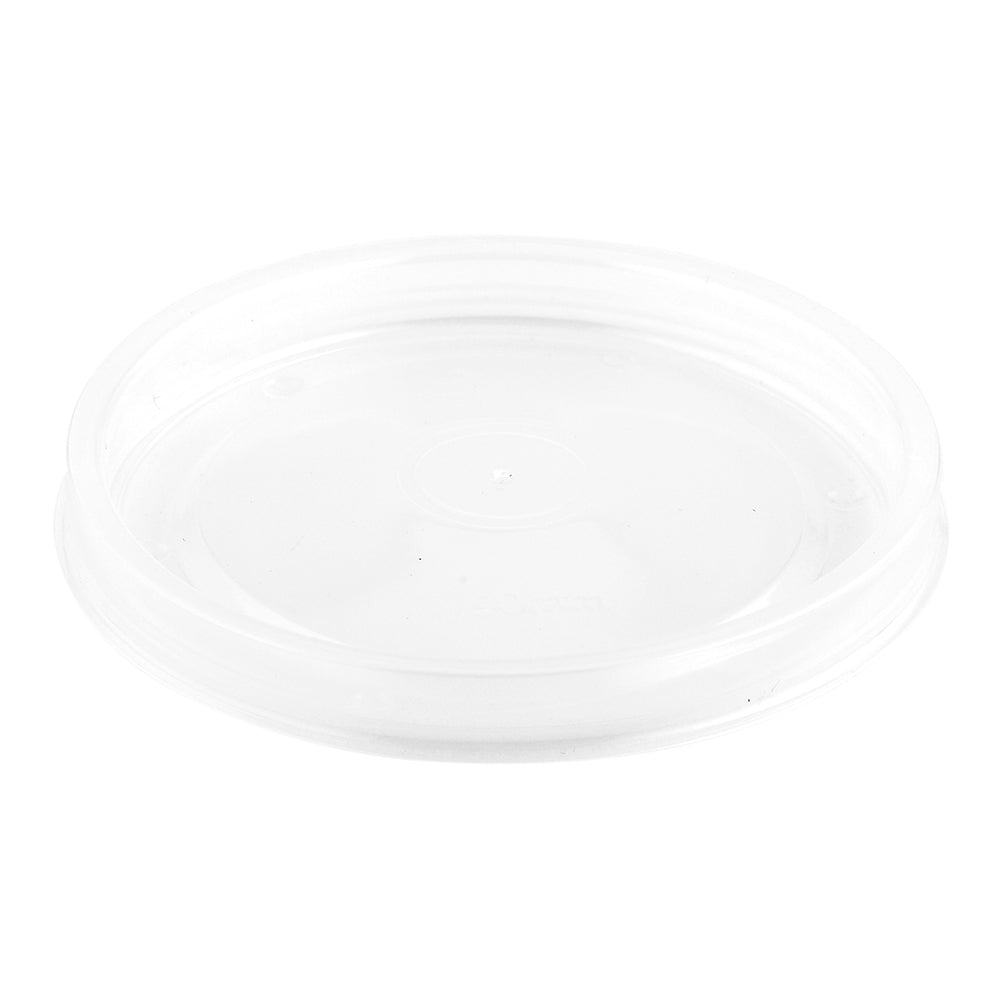 Bio Tek Round Clear Plastic Soup Container Lid - Fits 8 and 12 oz - 200 count box