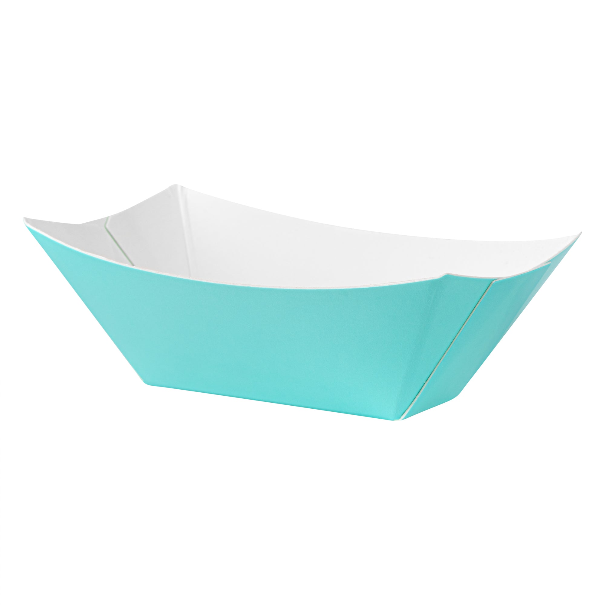 Bio Tek 2 oz Turquoise Paper Boat - 3 1/4" x 2 1/4" x 1 1/4" - 400 count box