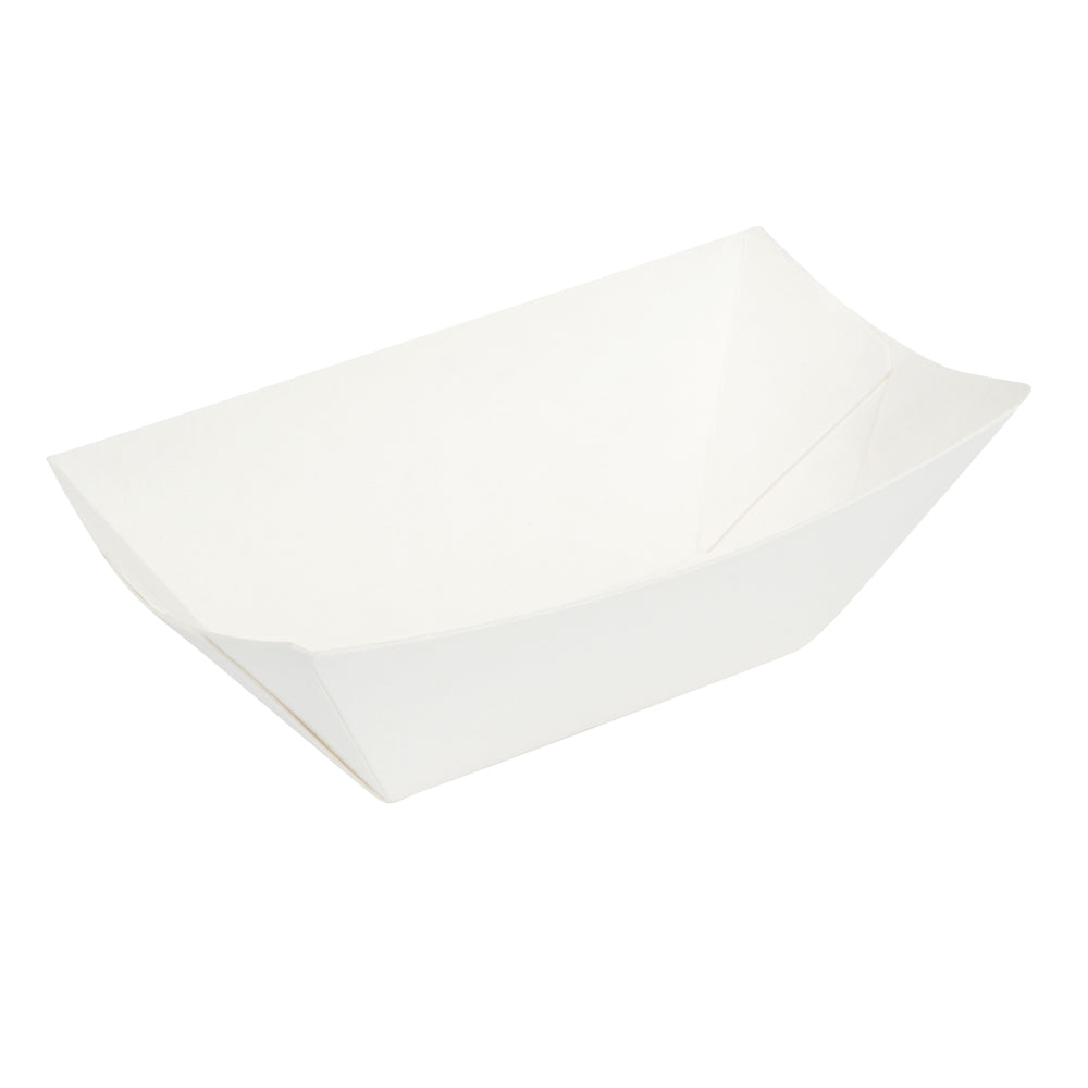 Bio Tek 2 oz White Paper Boat - 3 1/4" x 2 1/4" x 1 1/4" - 400 count box