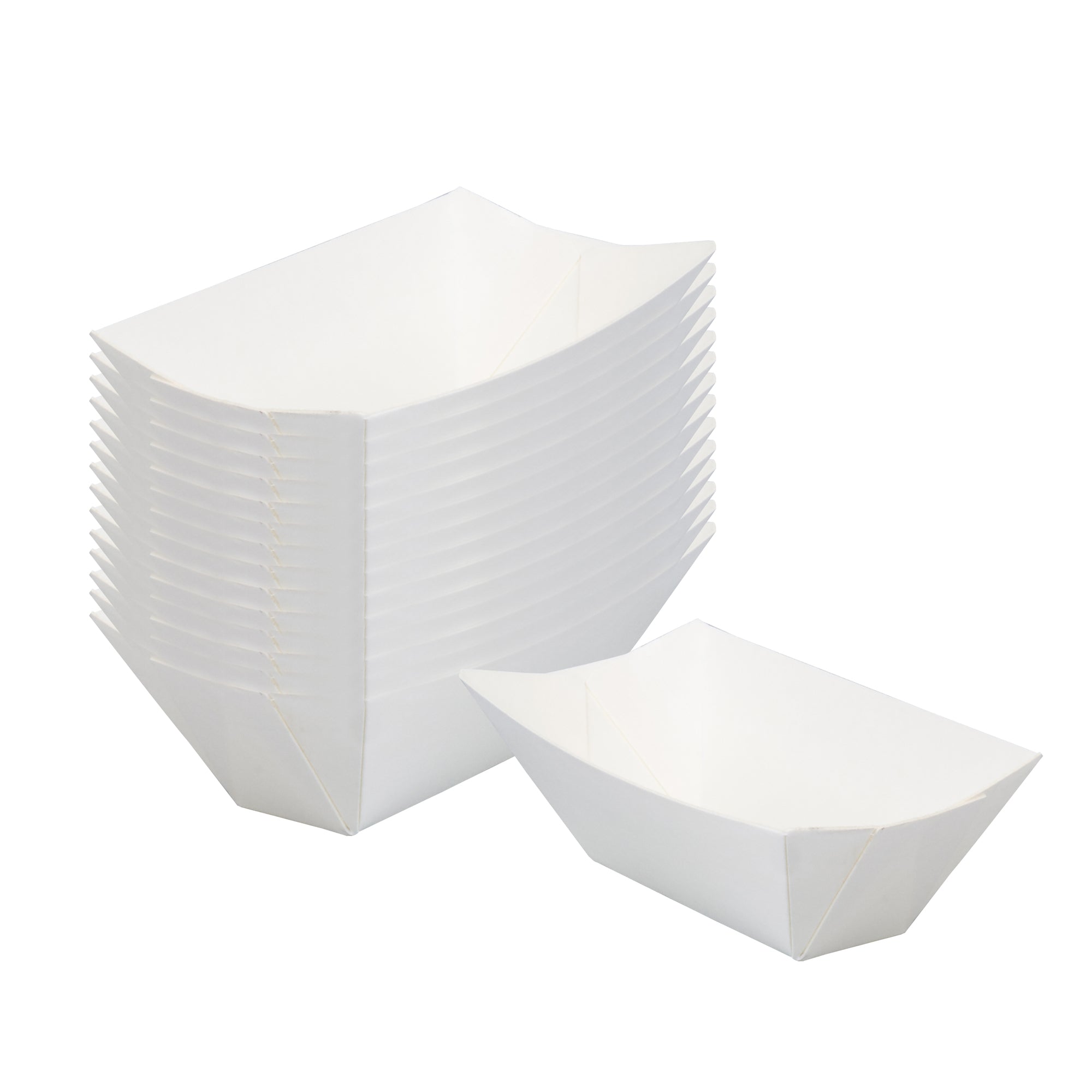 Bio Tek 2 oz White Paper Boat - 3 1/4" x 2 1/4" x 1 1/4" - 400 count box