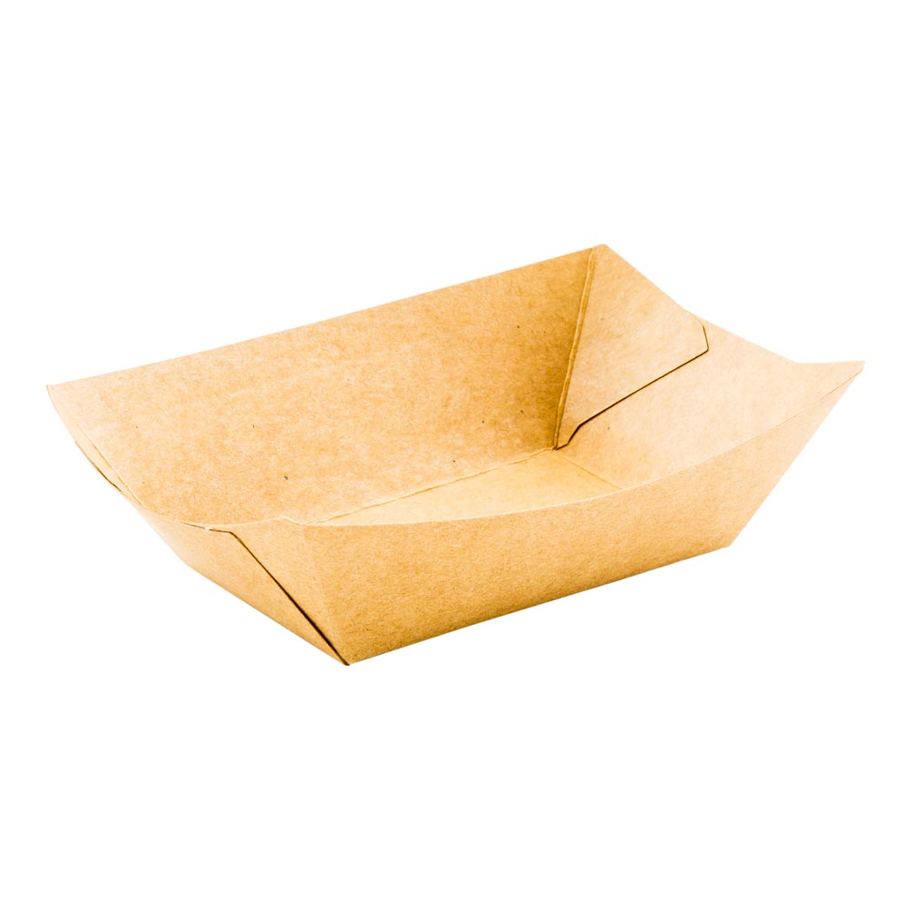 Bio Tek 6 oz Kraft Paper #40 Boat - 3 1/4" x 2" x 1 1/2" - 400 count box