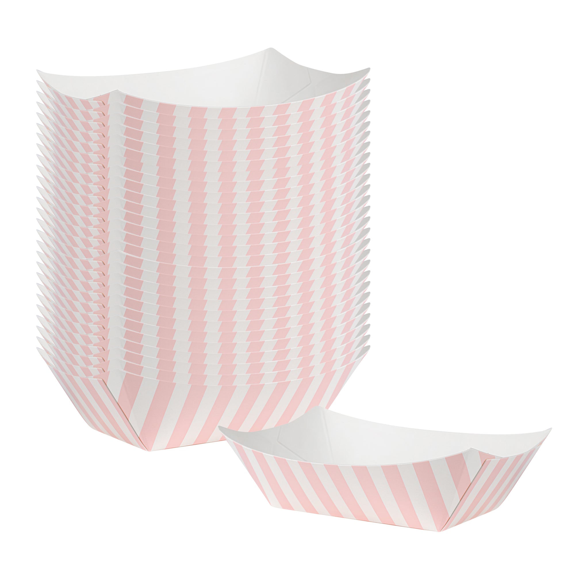 Bio Tek 6 oz Pink and White Stripe Paper #40 Boat - 3 1/4" x 2" x 1 1/2" - 400 count box