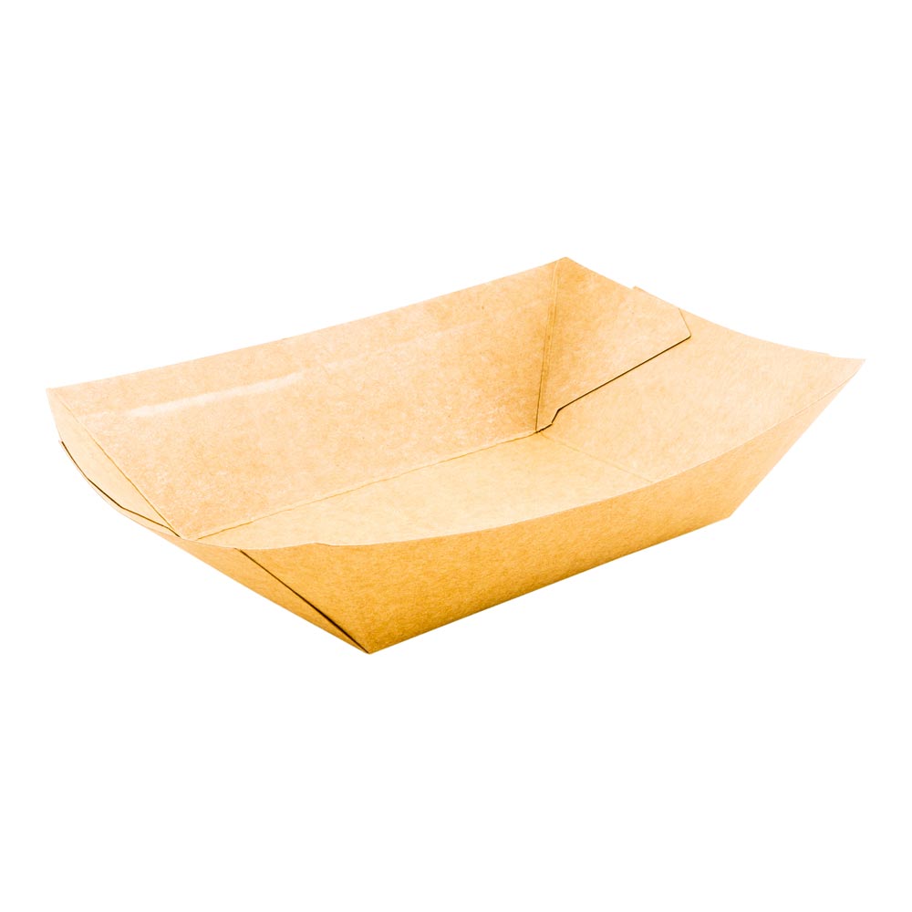 Bio Tek 1/2 lb Kraft Paper #50 Boat - 4 1/4" x 2 3/4" x 1 1/2" - 400 count box