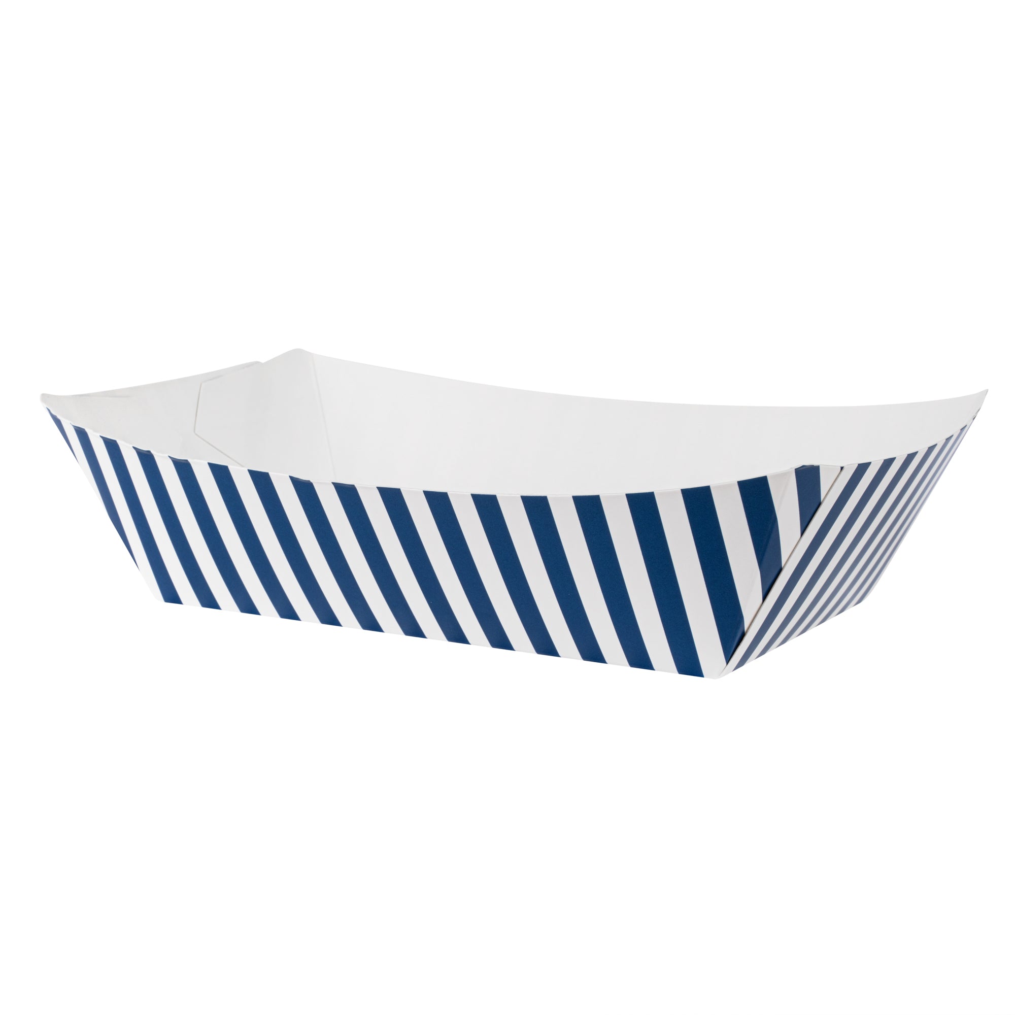 Bio Tek 2 lb Blue and White Stripe Paper #200 Boat - 6 1/2" x 3 3/4" x 2 1/4" - 200 count box