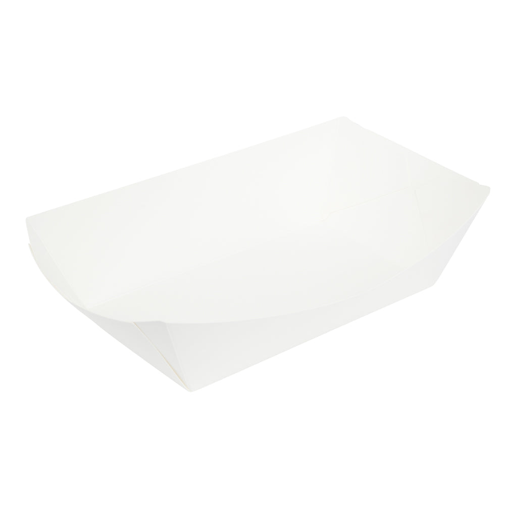 Bio Tek 2 lb White Paper #200 Boat - 6 1/2" x 3 3/4" x 2 1/4" - 200 count box