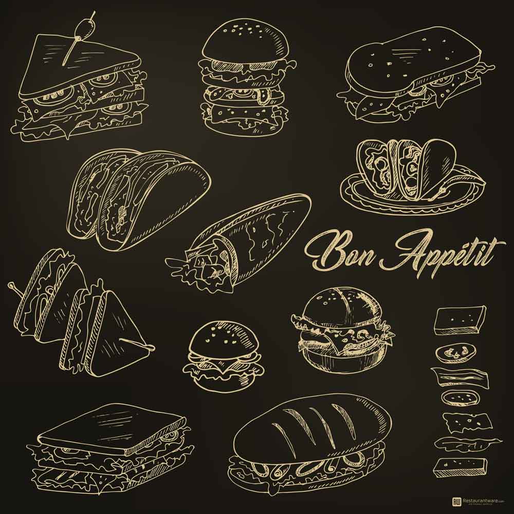 Kraft Paper Bakery Wrap and Basket Liner - Bon Appetit, Greaseproof - 12" x 12" - 500 count box