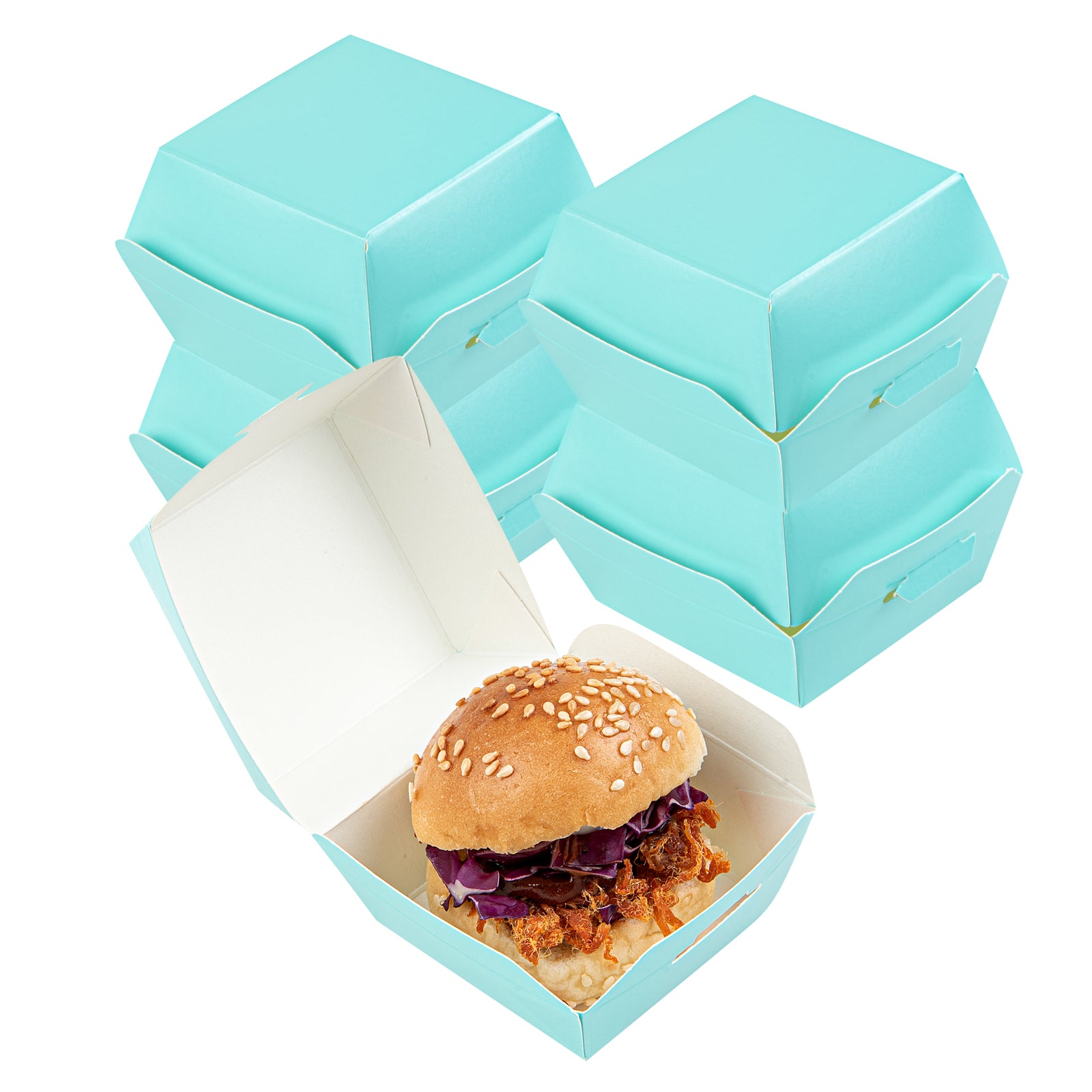 Turquoise Paper Slider Box - 2 1/2" x 2 1/2" x 2" - 100 count box