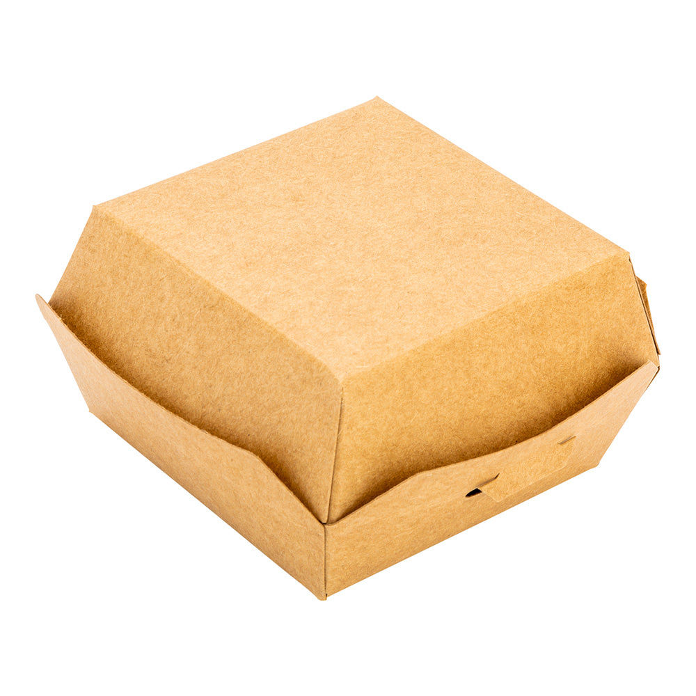 Kraft Paper Mini Burger Box - 2 3/4" x 2 3/4" x 2" - 100 count box