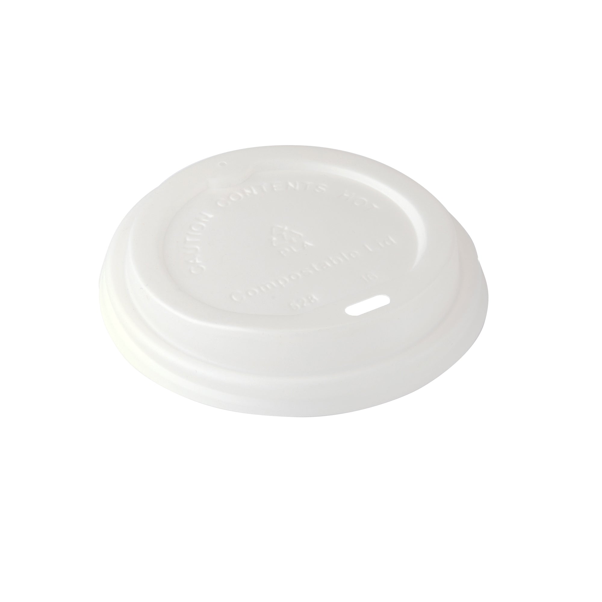 Basic Nature White PLA Plastic Coffee Cup Lid - Fits 8, 12, 16 and 20 oz, Compostable - 500 count box