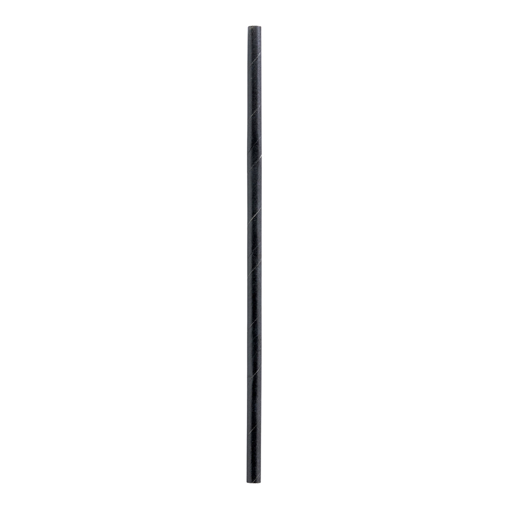 Black Paper Straw - Biodegradable, 6mm - 7 3/4" - 25 count x 4 boxes