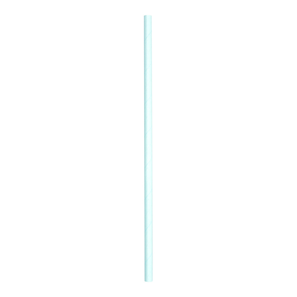 Light Mint Paper Straw - Biodegradable, 6mm - 7 3/4" - 100 count box