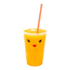 Orange Paper Straw - Zig Zags, Biodegradable, 6mm - 7 3/4