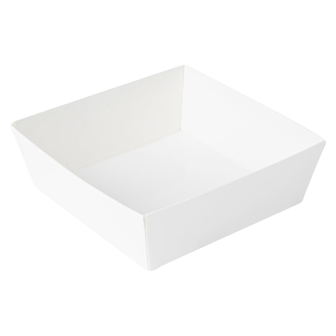 Matsuri Vision White Paper Small Sushi Container - 3 3/4" x 3 3/4" x 1 1/2" - 100 count box