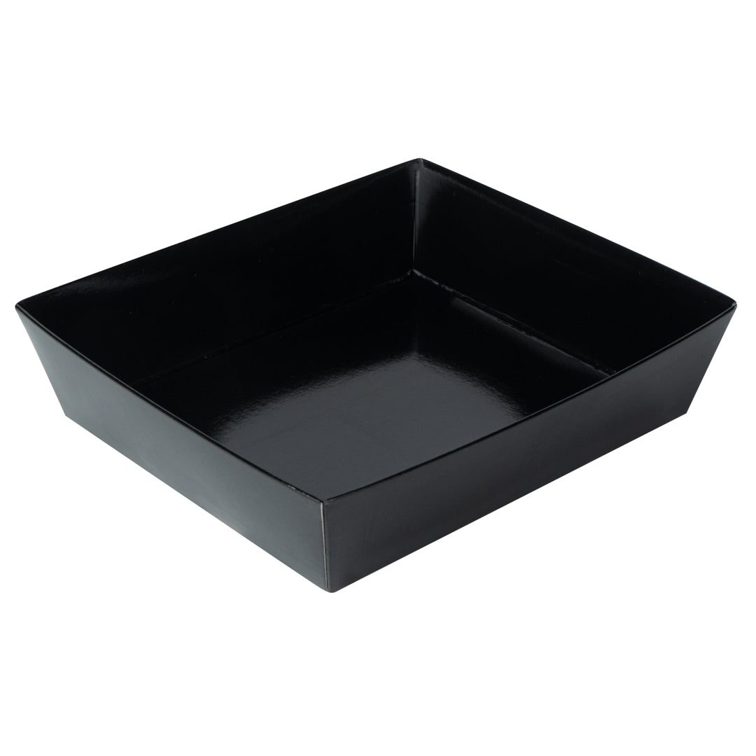 Matsuri Vision Black Paper Large Sushi Container - 5" x 4 1/2" x 1 1/2" - 100 count box