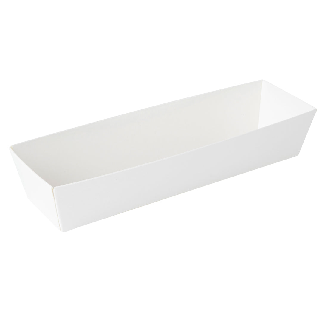 Matsuri Vision White Paper Small Maki Sushi Container - 6 1/2" x 1 3/4" x 1 1/2" - 100 count box