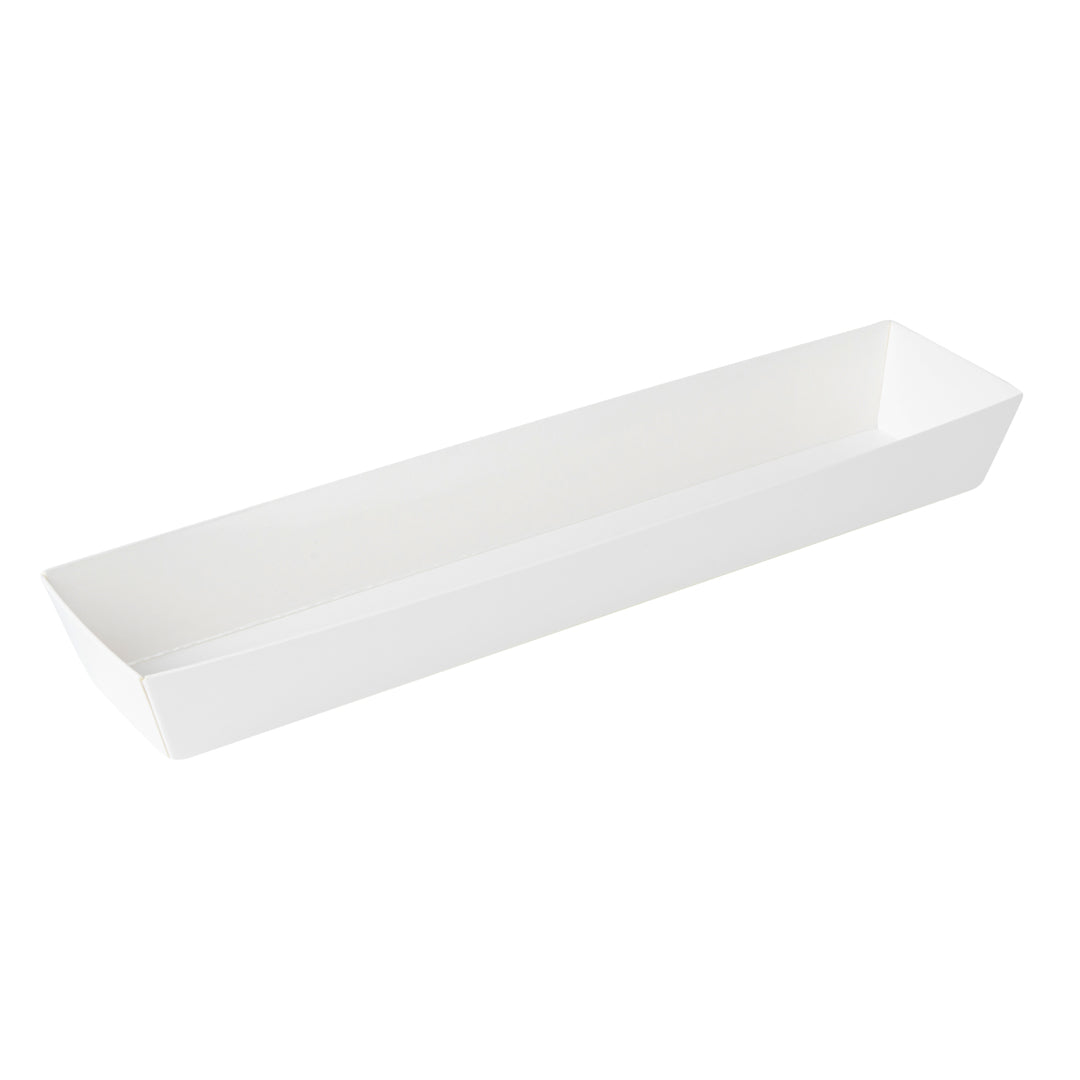 Matsuri Vision White Paper Large Maki Sushi Container - 11 1/4" x 2" x 1 1/2" - 100 count box