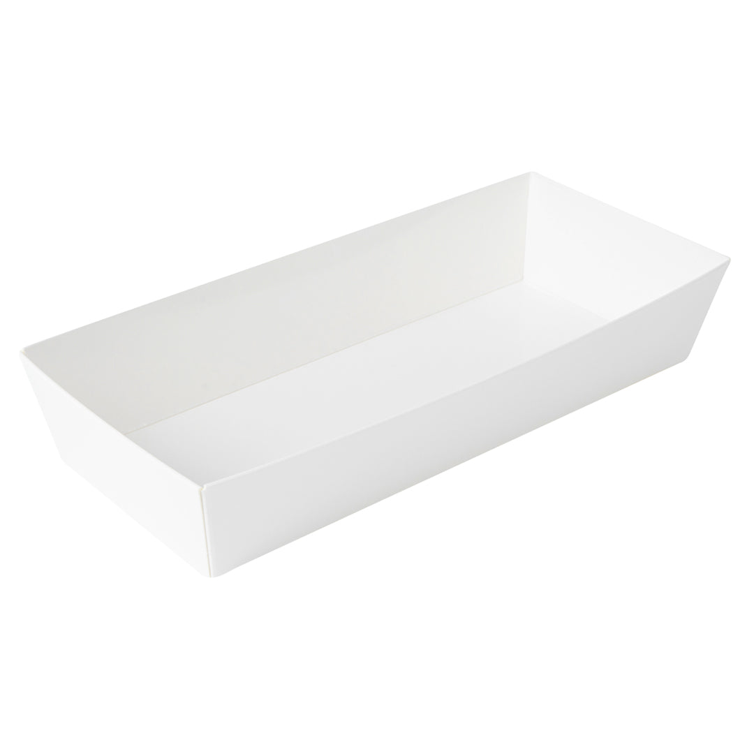 Matsuri Vision Rectangle White Paper Large Sushi Container - 7" x 2 3/4" x 1 1/2" - 100 count box