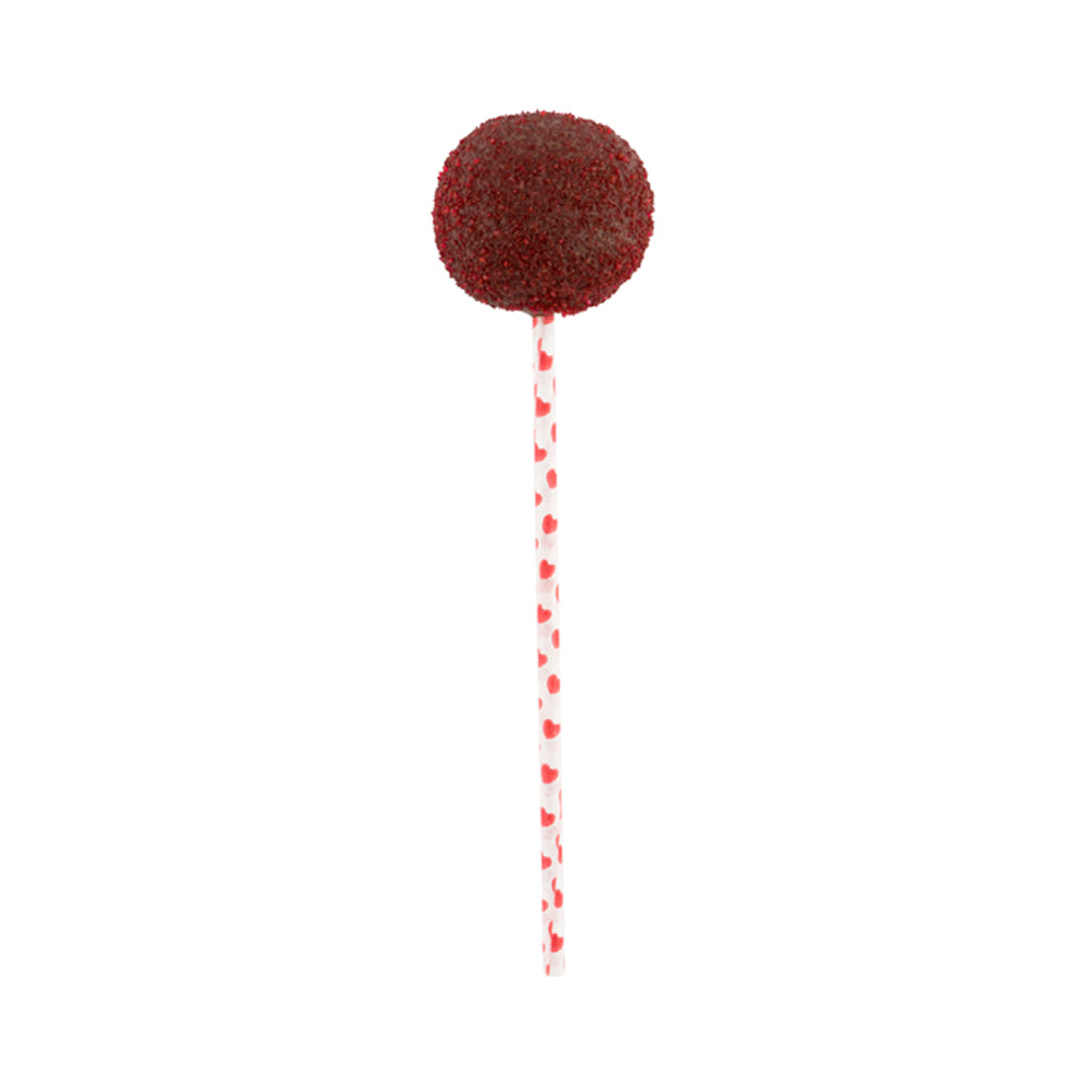 Red Hearts Paper Cake Pop and Lollipop Stick - Biodegradable - 6" x 5/32" - 100 count box