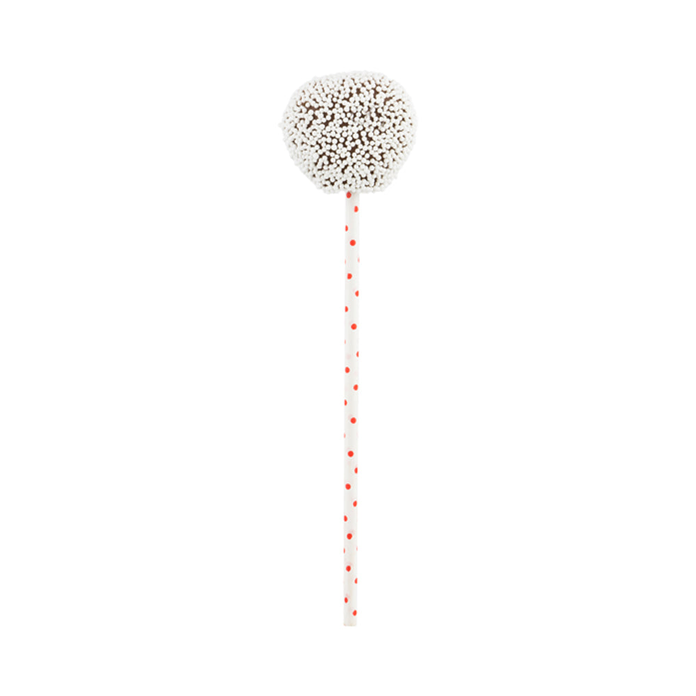 Red Paper Cake Pop and Lollipop Stick - Polka Dots, Biodegradable - 6" x 5/32" - 100 count box