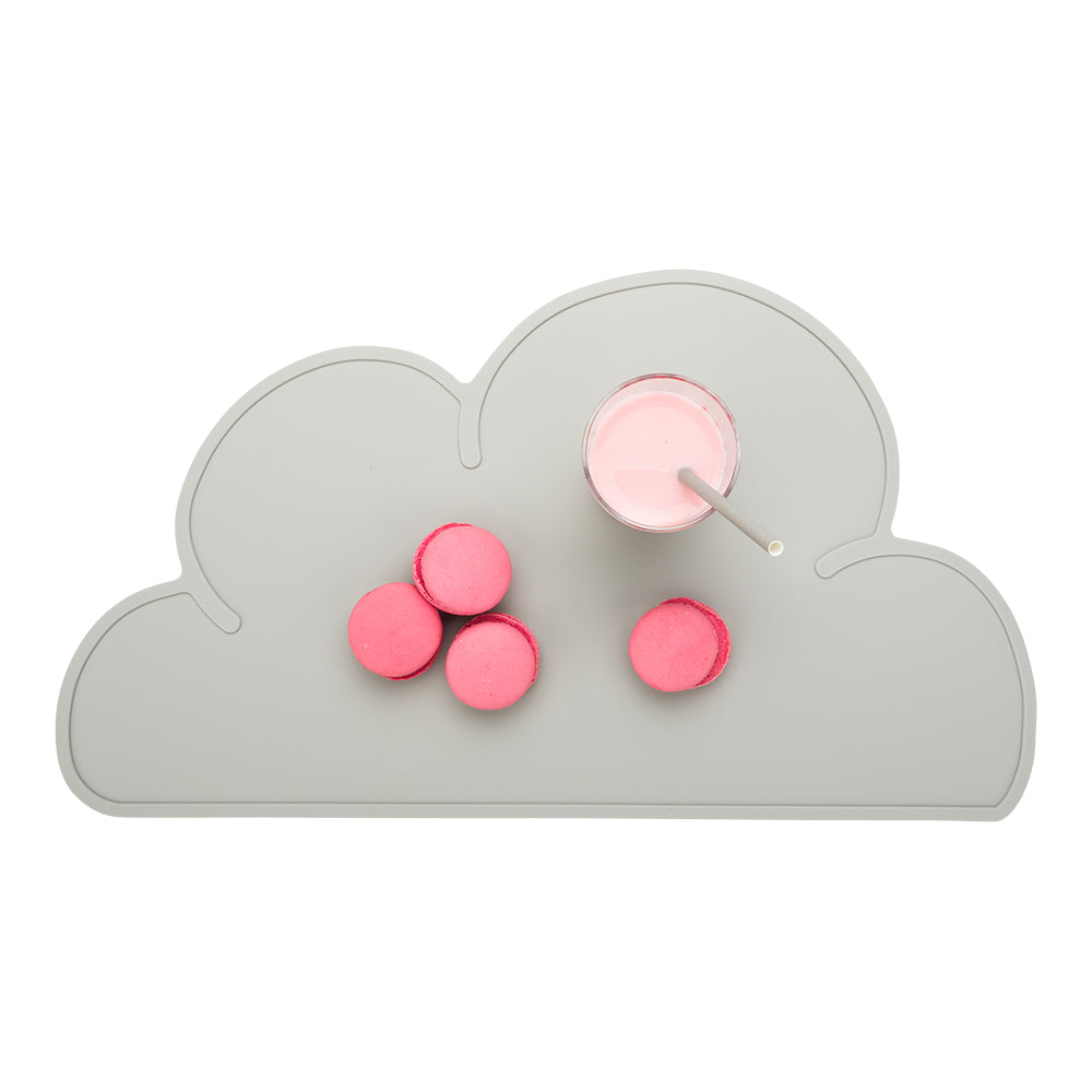 RW Kids Gray Silicone Cloud Placemat - Non-Slip - 18 3/4" x 10 1/2" - 1 count box