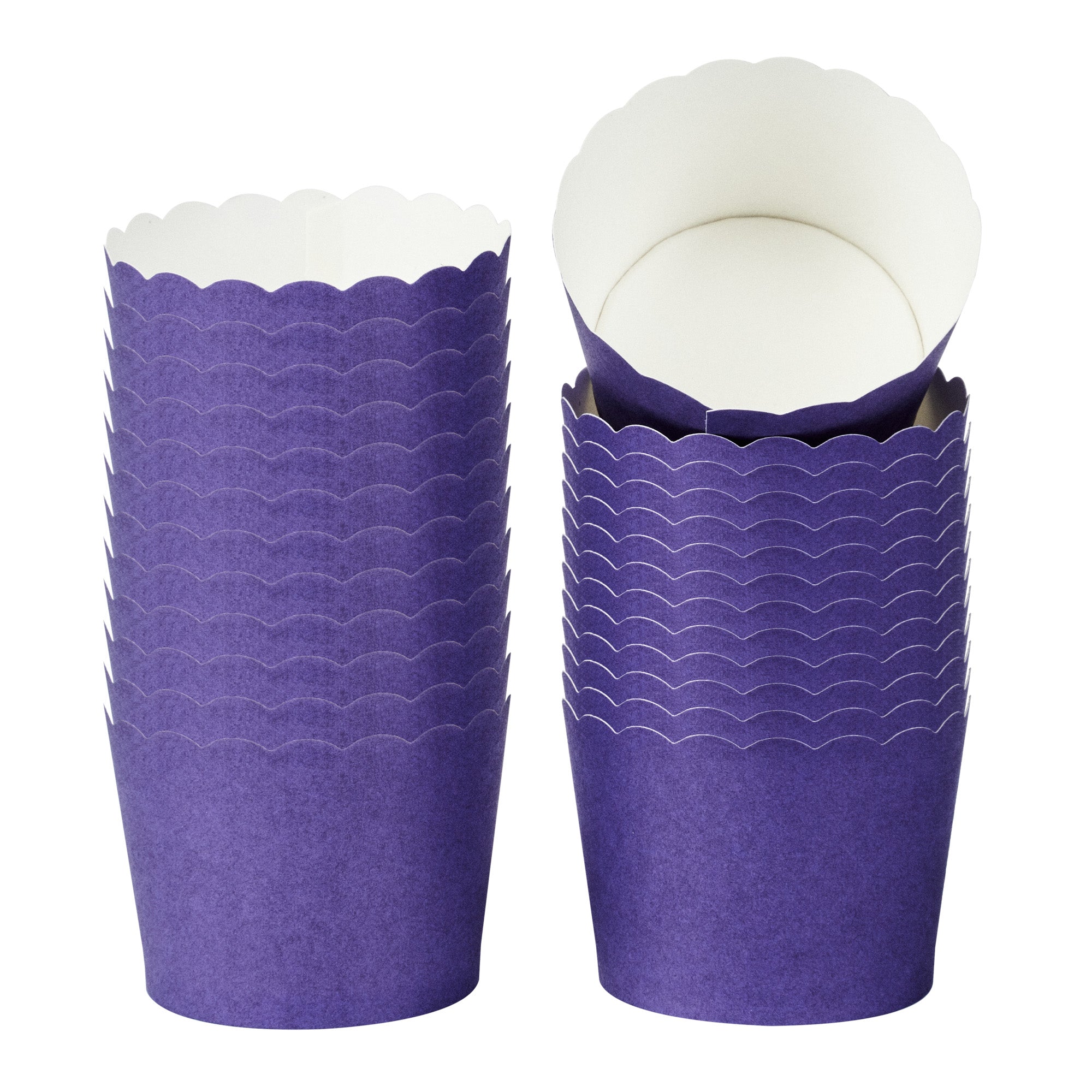 Panificio 3 oz Round Purple Paper Mini Baking Cup - Scalloped - 2 1/2" x 2 1/2" x 1 3/4" - 200 count box