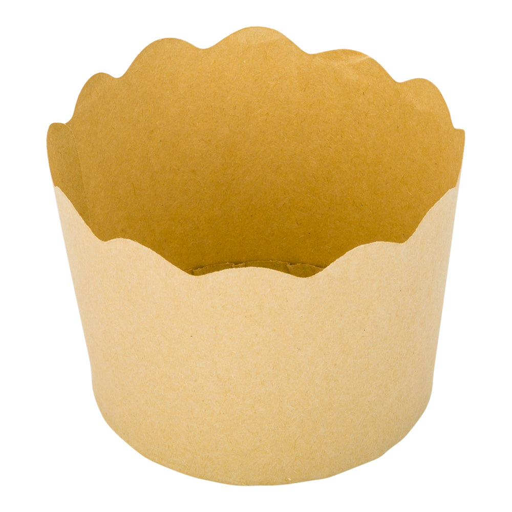 Panificio 6 oz Kraft Paper Classic Baking Cup - Scalloped - 2 3/4" x 2 3/4" x 2 1/4" - 200 count box