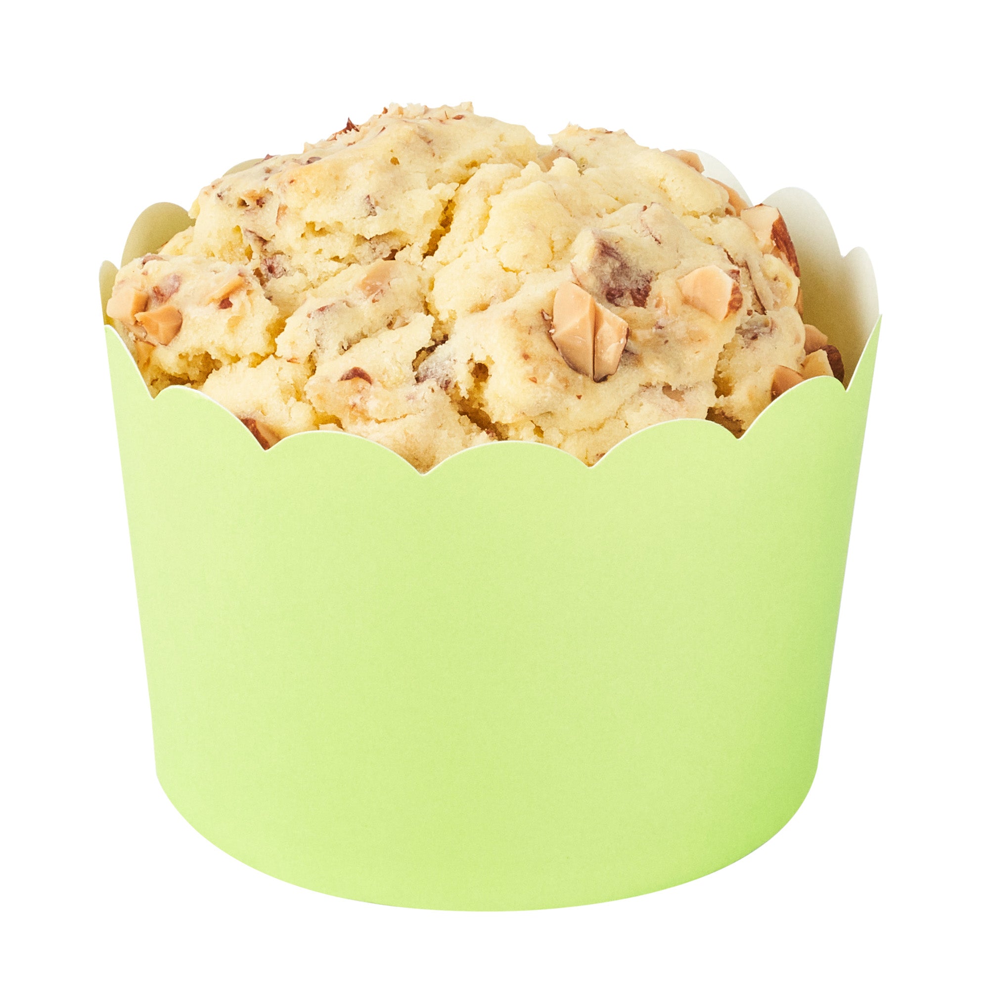 Panificio 10 oz Round Eco Green Paper Jumbo Baking Cup - Scalloped - 3 1/2" x 3 1/2" x 2 1/2" - 200 count box