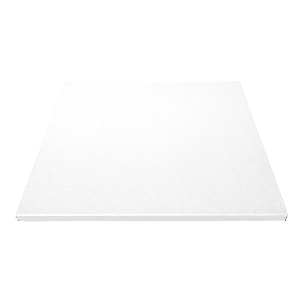 Pastry Tek Square White Cardboard Cake Drum Board - Covered Edge - 12" x 12" x 1/2" - 1 count box