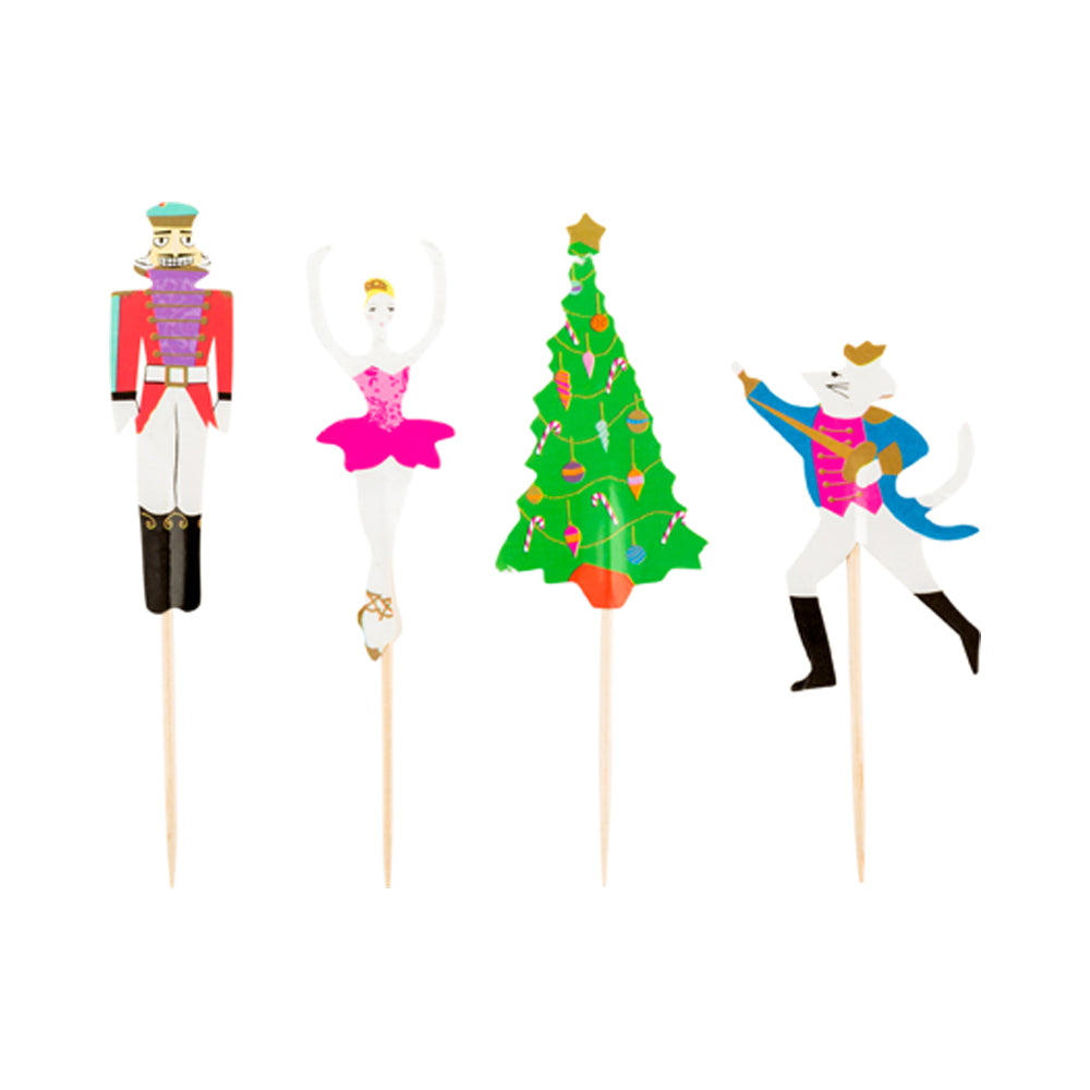 Top Cake Assorted Paper Christmas Cake Topper - Nutcracker - 4" x 1 1/4" - 24 pieces