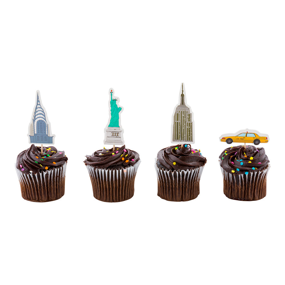 Top Cake Assorted Paper NYC Statue of Liberty Cake Topper - 4 3/4" x 2 1/4" - 24 pieces